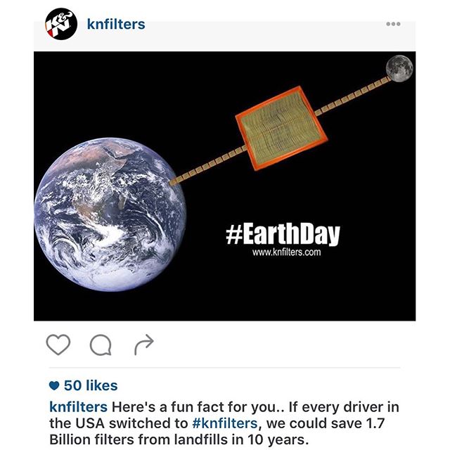 Happy Earth Day! Check out this fun fact from @knfilters!