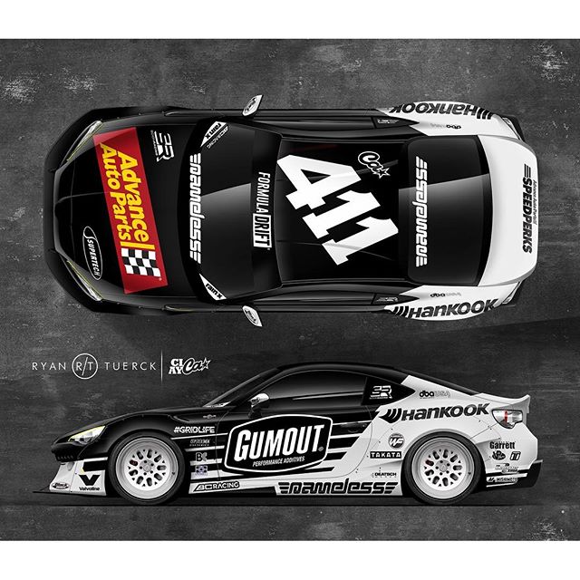 The render of our @ciay designed @advanceautoparts @gumout Black/White livery. Minus the gold wheels. @failcrew
