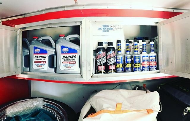 Stocking the trailer up with @lucasoilproducts before we head down to @irwindale_event_center 
The car is getting wrapped and I'm nervously trying to keep myself busy. Its coming down to the wire! 
- @mattfield777