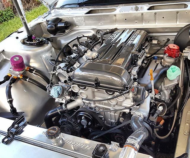 We love engine bays that really shine. It tends to bring out the purple from our HKS Hybrid Sports Oil Filter!