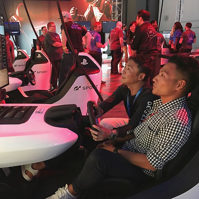 Trying to get my drift on in the new @thegranturismo Sport with the creator of GT by my side.
