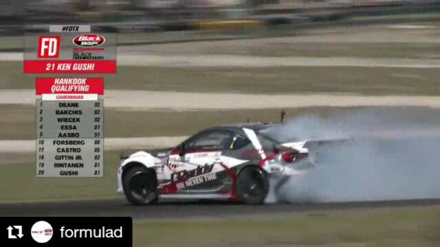 Repost @formulad
・・・
The GUSH is LOOSE at @kengushi scores a 89 on run 2