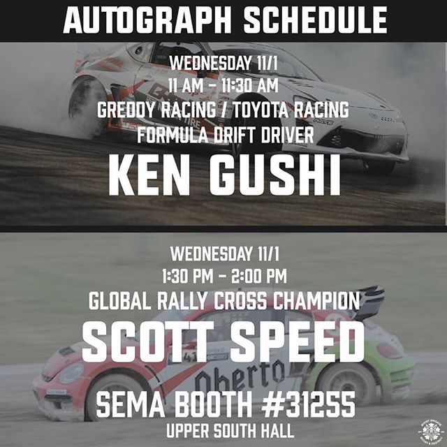 Autograph Session with @kengushi and @scott_speed today here at our SEMA booth