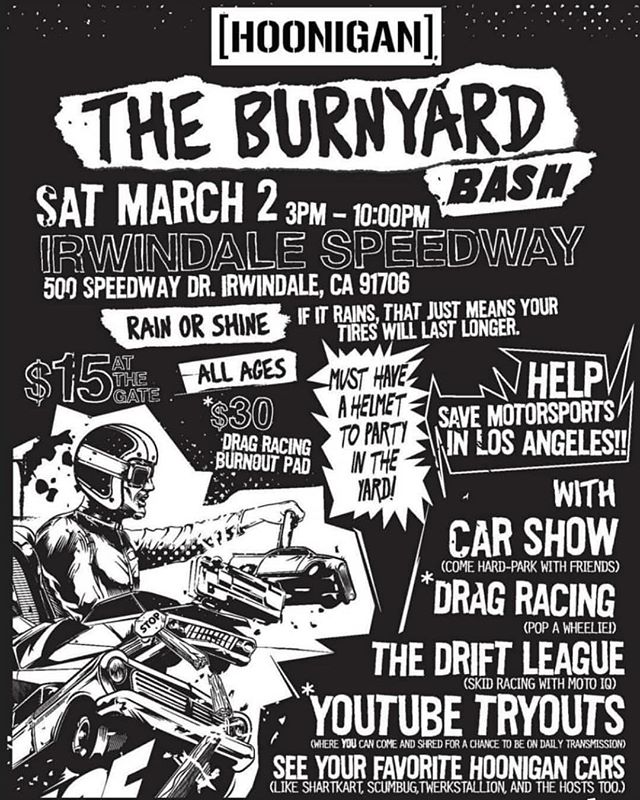 Our friends over at @thehoonigans are debuting their new stomping grounds at @irwindalespeedway THIS Saturday alongside Round 1! $15 gives you access to our competition and the #BurnyardBash! Who’s coming out? •• THE DEETS: March 2nd | $15 tickets at the gate (NOTE PRICE CHANGE) | free parking | 3-10 PM.
@obpmotorsport