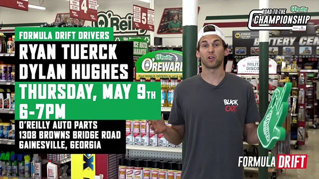 Can't wait to see our FD Drivers in action at this weekend? 
Meet @RyanTuerck & @DylanHughes129 at @oreillyautoparts Thursday May 9 from 6-7PM! 1308 Browns Bridge Road, Gainesville, GA.