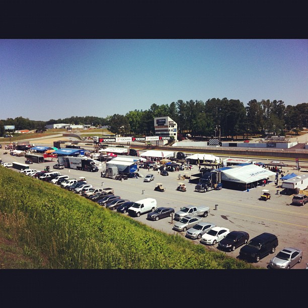 Shot of 50 percent of the paddock. Load in almost through. We go live at 2pm with GTA, then it's FD party all night.