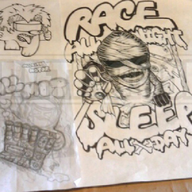 Design Sketches , rock n roll bear, ninja bear and a mummy