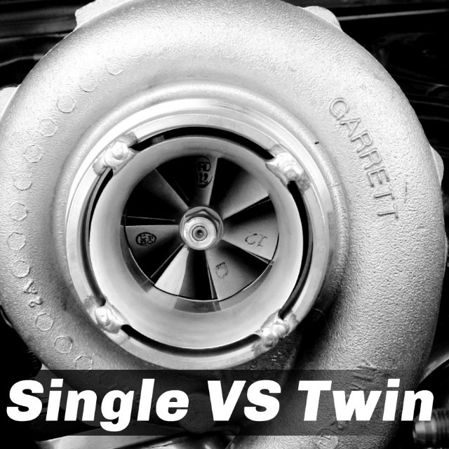 Single VS Twin Turbo ??? - "Choosing between a single or parallel twin turbo setup is primarily based on packaging constraints in the engine bay, or a personal choice by the tuner. In most cases, for top performance, a single turbo is preferable because larger turbos are generally more efficient than smaller turbos. However, often there is not room for one large single, or the tuner wants the visual impact of twin turbos. The notion that two smaller turbos will build boost faster than one large turbo is not always accurate because even though the turbos are smaller, each one is only getting half of the exhaust flow." Text by TURBOBYGARRETT - (CONTINUE HERE) Drifting.com/forums/tech-discussion-forum/ -

Photo by @DRIFTINGCOM Text by @TURBOBYGARRETT