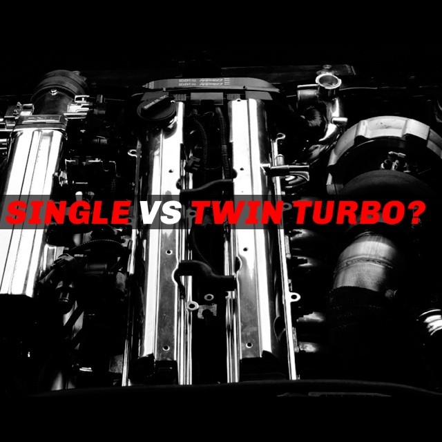 (SINGLE OR TWIN TURBO?) Explain Your Answer !!! "In most cases, for top performance, a single turbo is preferable because larger turbos are generally more efficient than smaller turbos. However, often there is not room for one large single, or the tuner wants the visual impact of twin turbos. The notion that two smaller turbos will build boost faster than one large turbo is not always accurate because even though the turbos are smaller, each one is only getting half of the exhaust flow. " by Turbobygarrett.com