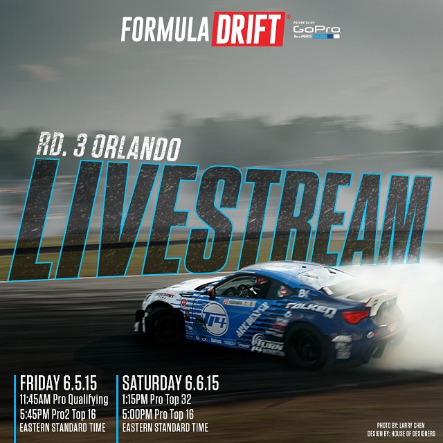 Formula DRIFT Round 3 Orlando, FL Livestream Schedule