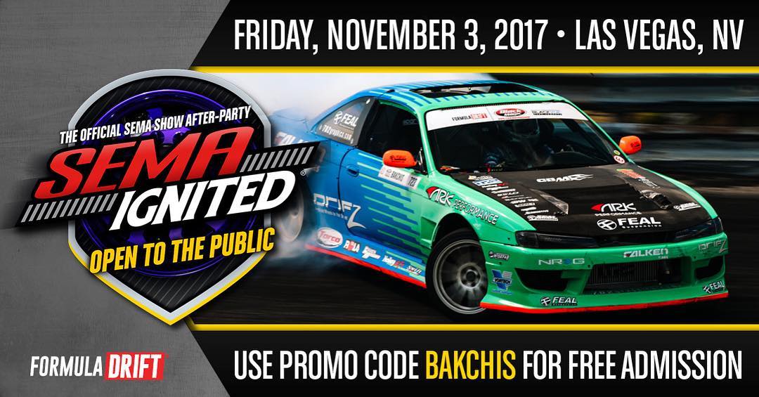 Check out @semaignited the official @semashow after party!  Friday, November 3 | 3:00 - 10:00 PM | Use code BAKCHIS