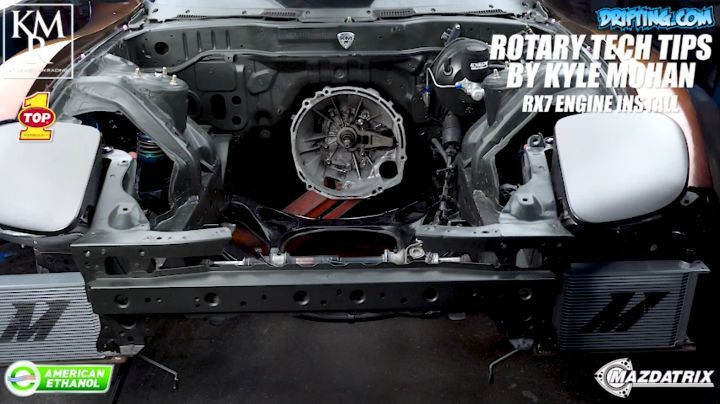 FD3S RX7 Engine Install - Rotary Tech Tips by Kyle Mohan @kylemohanracing / Video by @DRIFTINGCOM