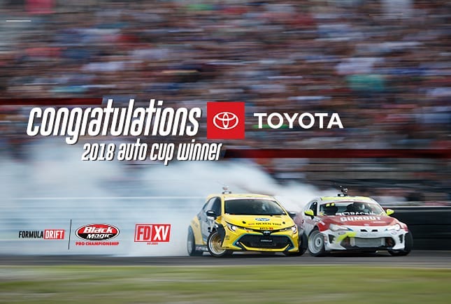 Congratulations to @ToyotaUSA in Winning the 2018 Auto Cup with a dominant season! 
Who is Your Favorite Toyota FD Driver? 
@FredricAasbo | @jcastroracing | @kengushi | @RyanTuerck | @raddandrift | @cameronmooredrift