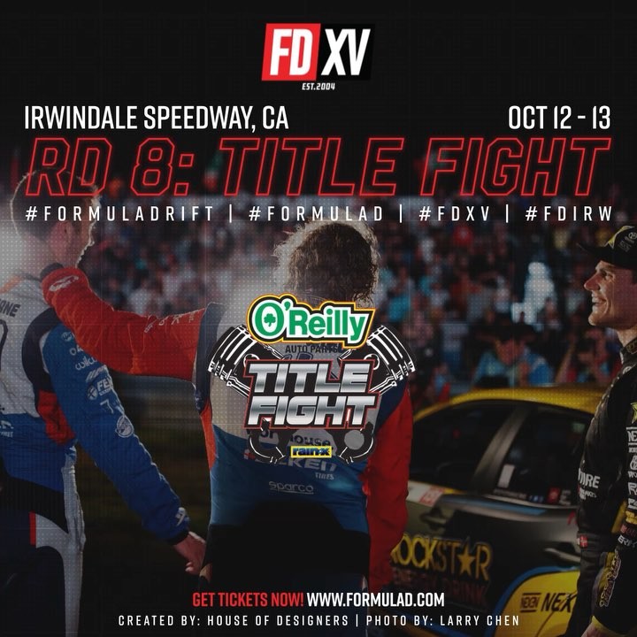 It's going to be a Fight to the Finish. 
Your Top 3 Ranked Drivers after 7 Rounds of Competition.
1) @jamesdeane130 | @FalkenTire
2) @FredricAasbo | @NexenTireUSA
3) @PiotrWiecek | @FalkenTire

Who will take the Title home? Find out at @oreillyautoparts RD8: TITLE FIGHT presented by @officialrainx on Oct 12-13 at Irwindale, CA. Tickets: bit.ly/FDIRW2018
