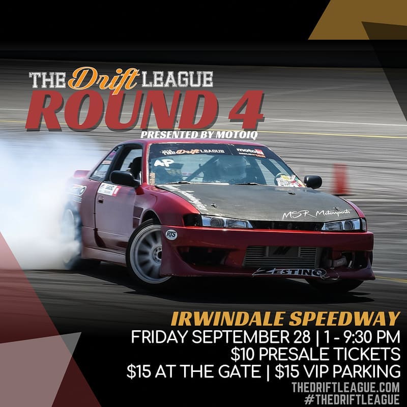 This Friday three drivers will be given their @formulaD PRO2 licenses at @TheDriftLeague. Tag a friend and bring them out to @IrwindaleSpeedway to catch the action.

Visit TheDriftLeague.com to purchase tickets.