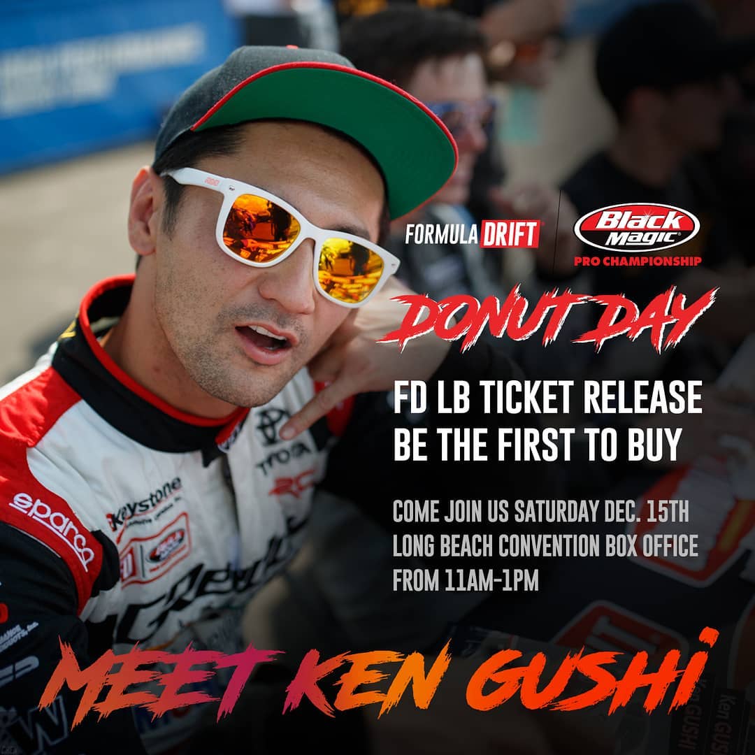 @KenGushi  is Calling You Out to DONUT DAY - Dec 15 11AM-1PM!  RSVP: (link in bio)

2019 Ticket Release | 1st to get your tickets (+no ticket fees)
FREE Coffee | Donuts | FD Giveaways | Driver Appearances