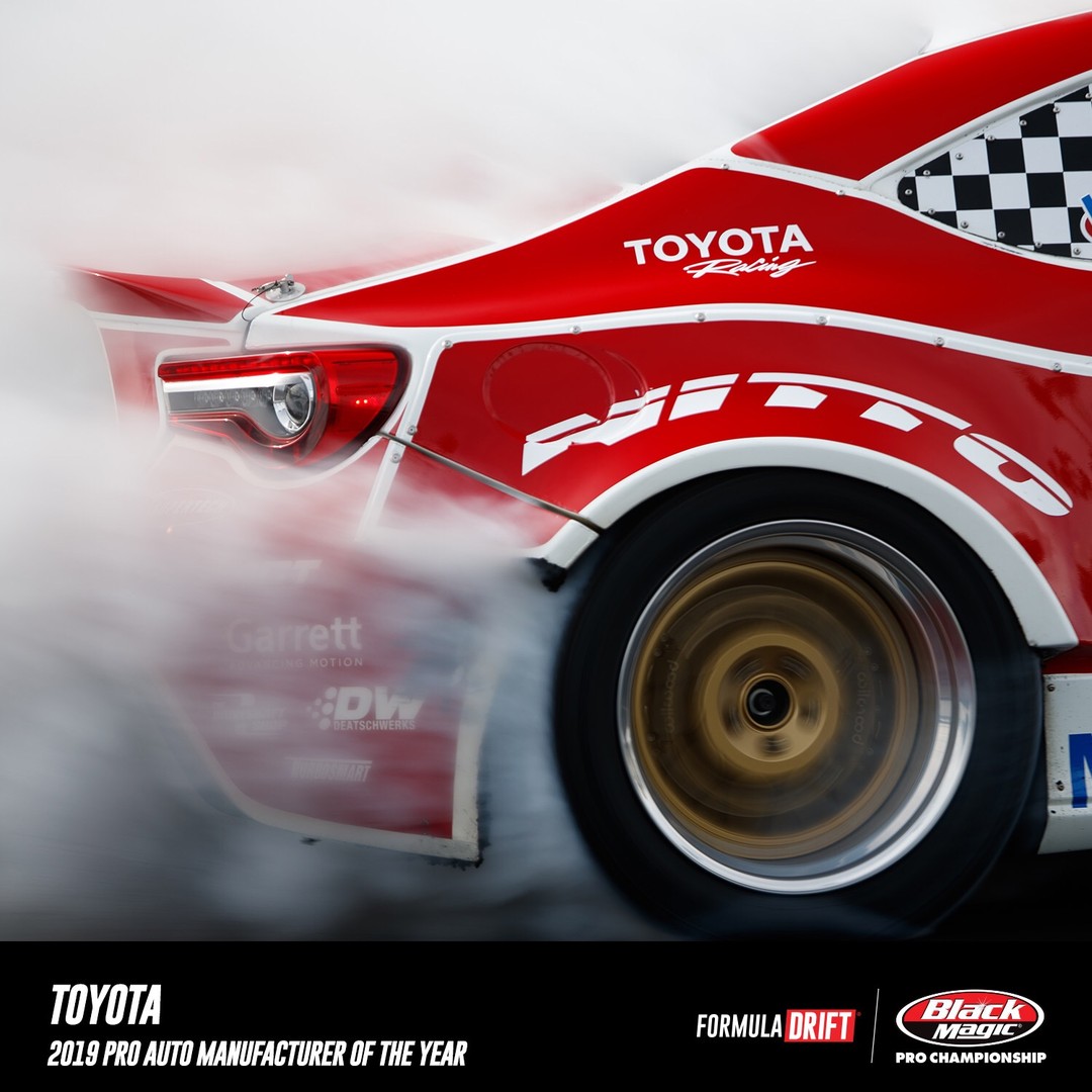 Let’s Drift Places! Congrats to @ToyotaRacing for being the 2019 Pro Auto Manufacture of the Year!

Watch Highlights from our 2019 Season: http://YouTube.com/FormulaDrift

FD 2019 | @BlackMagicShine