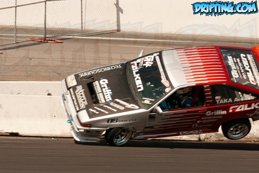 2005 Formula Drift Irwindale, - Taka Getting Sideways - Photo by Alex