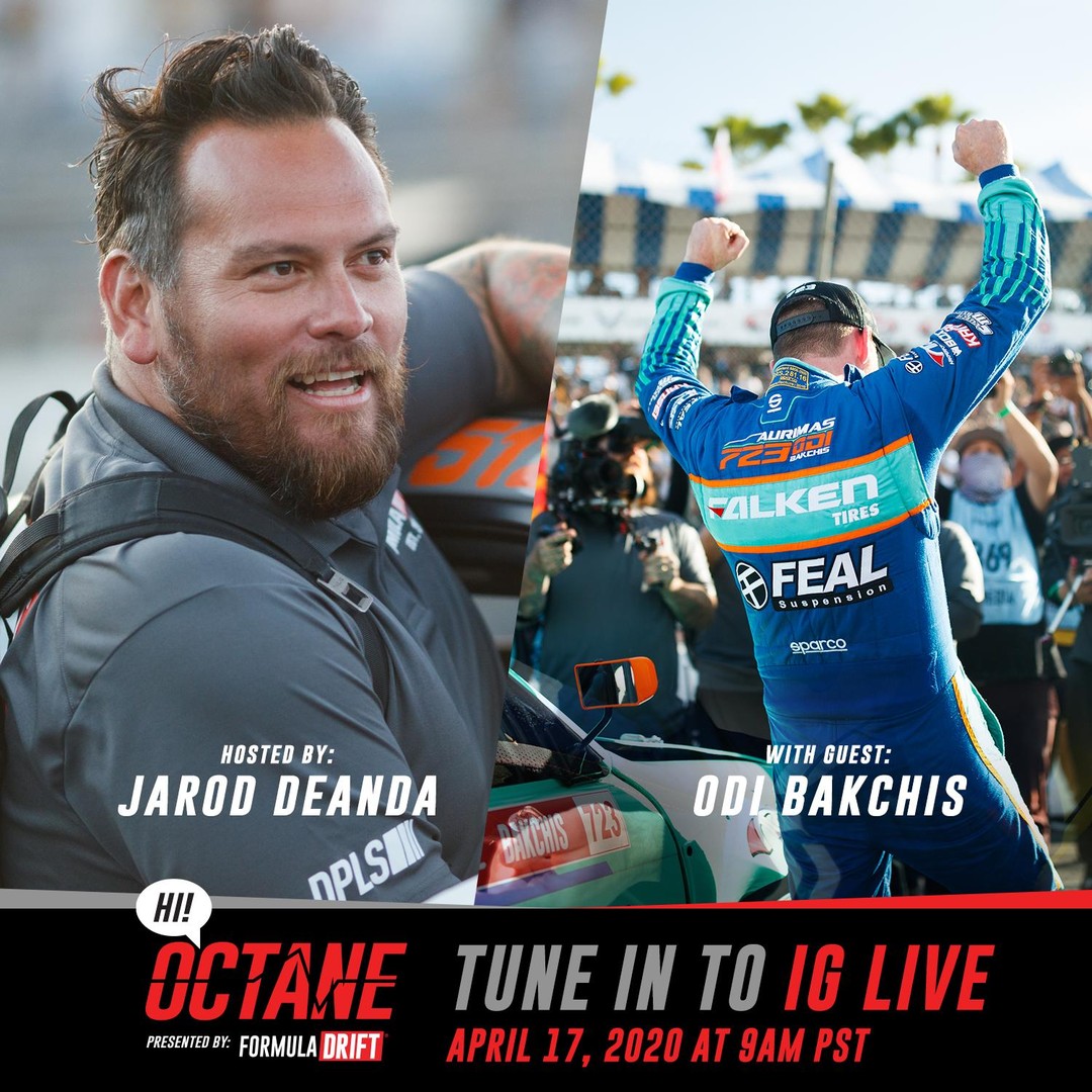 Tune into our Instagram Live tomorrow at 9am PST as @JarodDeAnda goes live with @OdiDrift for the third episode of HI! Octane.