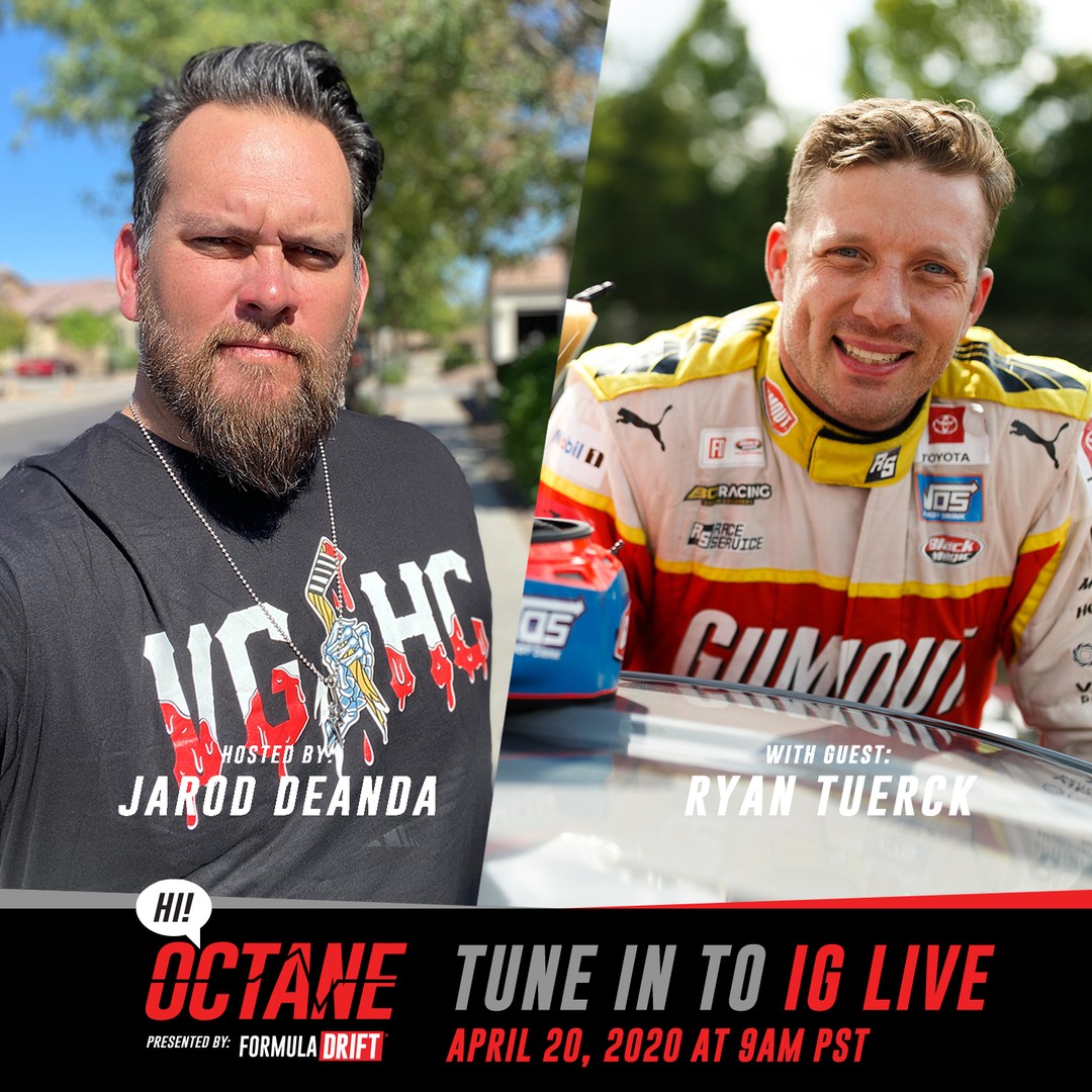 Tune into our Instagram Live tomorrow at 9am PST as @JarodDeAnda goes live with @RyanTuerck for the newest episode of HI! Octane.