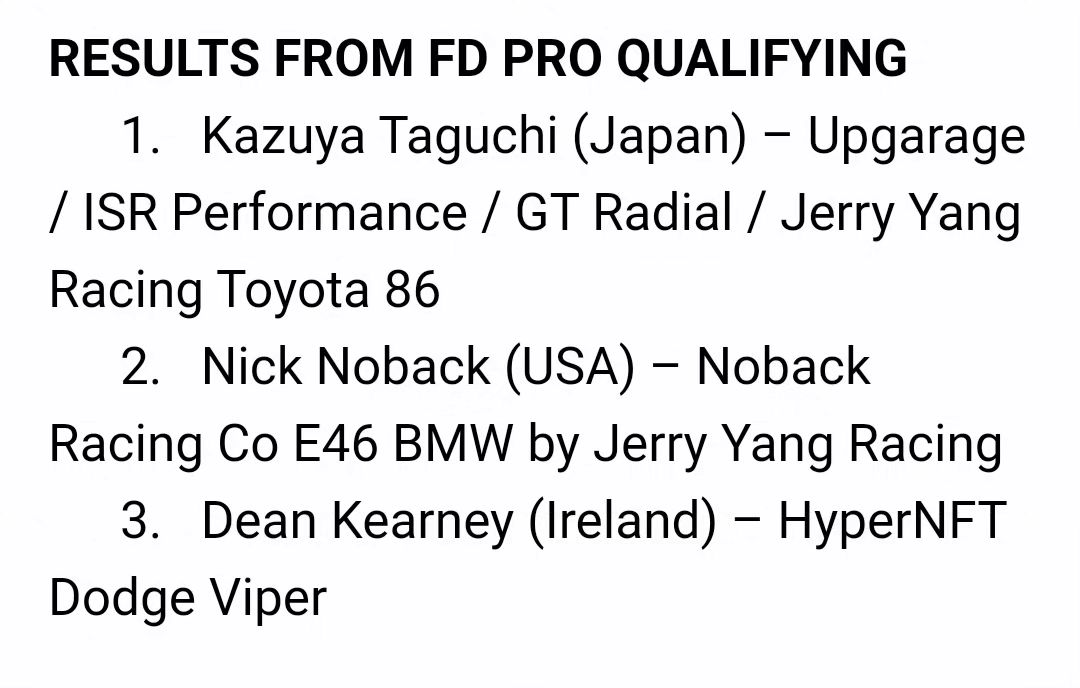 QUALIFYING RESULTS FROM 2023 FORMULA DRIFT PRO CHAMPIONSHIP ROUND 5 AND PROSPEC ROUND 3 IN ST LOUIS