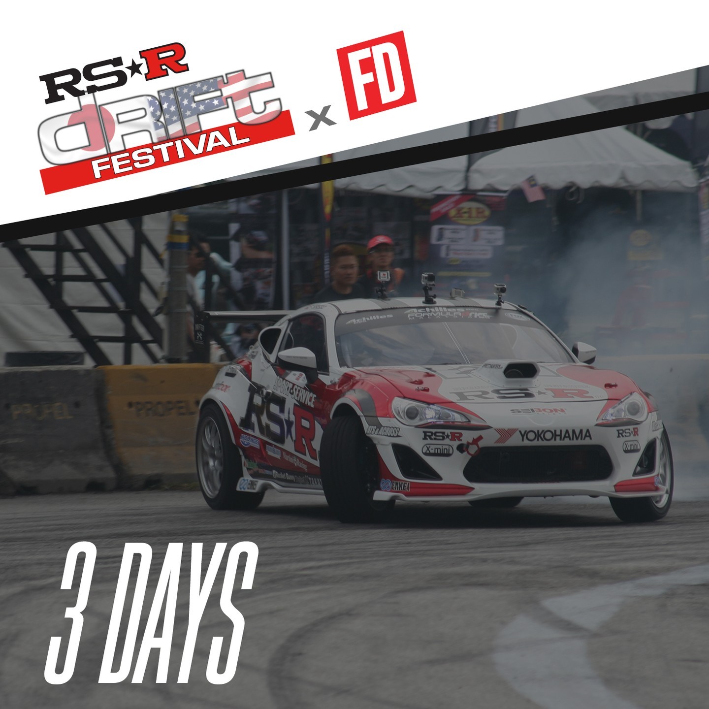 Prepare for Impact: The @RSRUSA Drift Festival is 3 days away! Japan's technique vs USA's power - a must-watch battle!