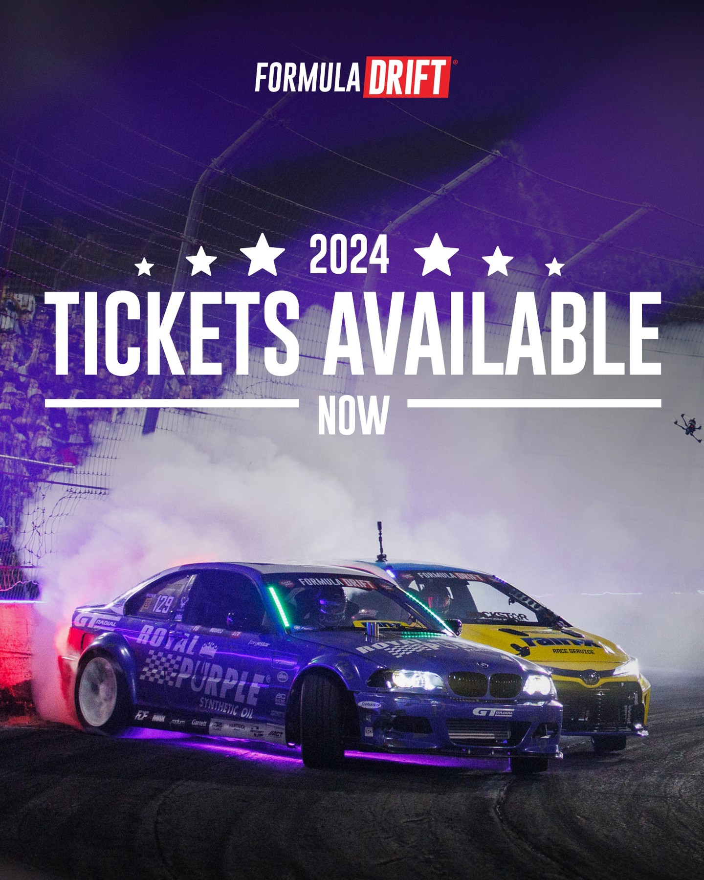 The track is calling! The 20th season of Formula DRIFT was the biggest ever. Secure your seat before the end of the year and take advantage of the best seats and the best price.

New for 2024, The Streets of Long Beach brings back the old Formula 1 Grandstand - Grandstand 19. 

SELECT SEASON 21 TICKETS AVAILABLE NOW: (link in bio)