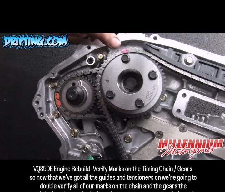 VQ35DE 350Z / G35 Verify Marks on the Timing Chain / Gears So now