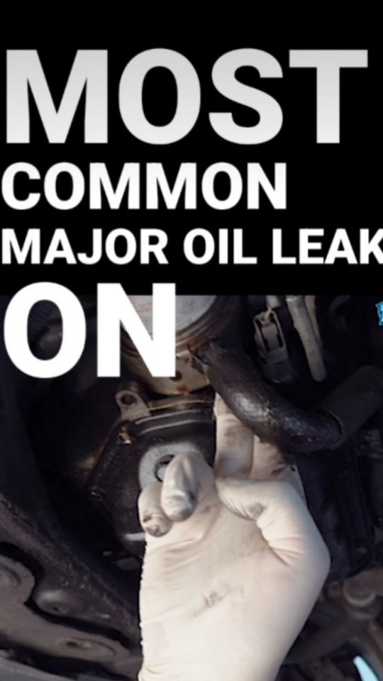 Most Common Major Oil Leak on Infiniti and Nissan V6 Engines
So another common contention with these vehicles is you'll take it to the dealership or other mechanics ; they'll look at this oil leak and they will say it's the oil pan ; that's a very common misconception , now these do leak sometimes however ninety eight point nine nine nine percent of the time on the 3.5 liter Nissan / Infiniti engine they leak from the oil cooler seal ; there's a six dollar oil seal back here ; it's under high pressure and it gets old after time this car has well over a hundred thousand miles it just needs an oil cooler seal we'll wash it and we'll recheck it and see if it still needs an oil pan I'm willing to bet ninety-eight percent of this oil is just from this oil cooler seal back here not the oil filter , the oil cooler seal.