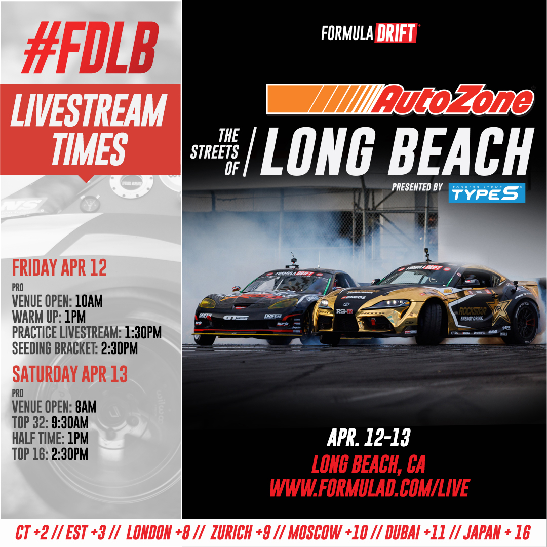 Don't miss a thing. Catch every drift, turn, and heart-stopping moment live from Long Beach.

Times in Pacific Time. And yes, we'll be streaming practice tomorrow.