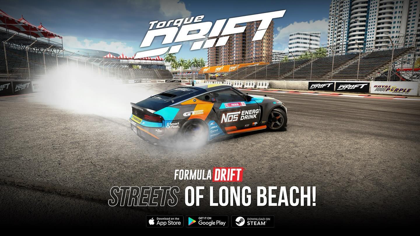 Experience on your mobile or PC as we’re BACK in the STREETS OF LONG BEACH this WEEKEND! 

 Mark your calendar with the in-game event schedule, competitive drifters! ️

 EPIC CHASE EVENT & GIVEAWAY 
 April 12-15, 9PM (UTC)

🌲SPONSOR TREE🌲
April 12-19, 9PM (UTC)

—
Our Formula Drift 2024 Championship will be a season-long  in-game leaderboard event running alongside this year — Rip it up and land in the Top 8 at the end of the season for rare in-game AND real world prizes from @formulad @torquemotorsport.io and @torquedrift! ️

—

Play for free on both Mobile & PC!