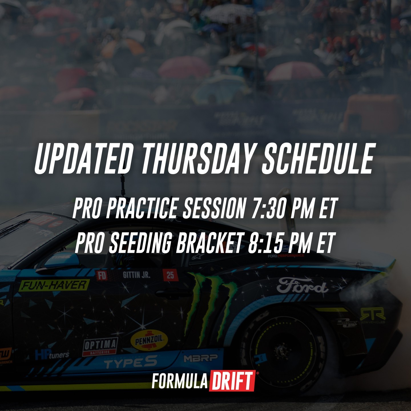 Please note updated broadcast times for tonight's upcoming PRO @KNFilters Seeding 16 Round.