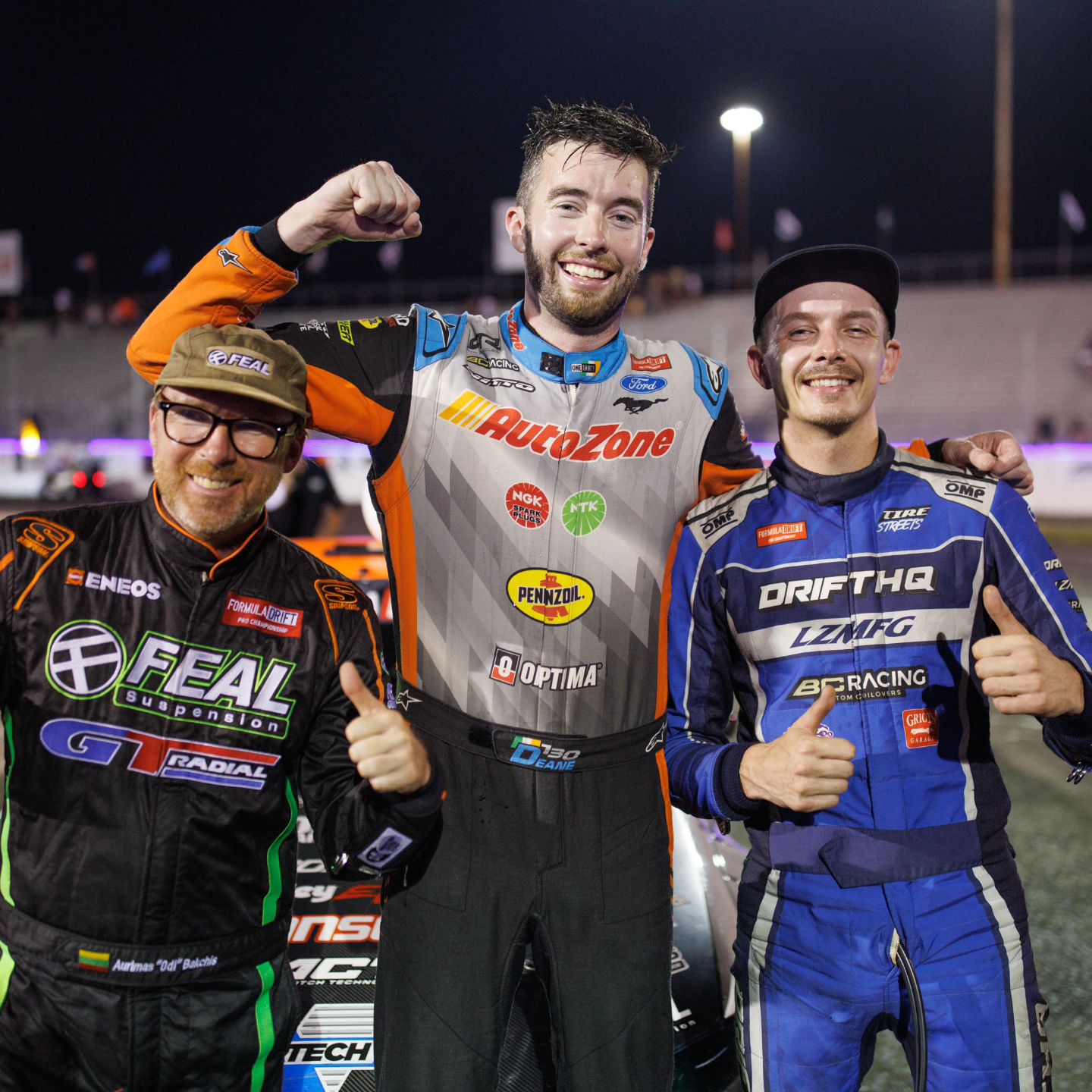 COMPETITION RESULTS FROM ROUND 4 OF 2024 FORMULA DRIFT PRO CHAMPIONSHIP IN NEW JERSEY 

1.  James Deane (Ireland) – AutoZone Ford Mustang RTR Spec 5-FD

2.  Aurimas Bakchis (Lithuania) – Feal Suspension / GT Radial Nissan S15

3.  Adam LZ (USA) – LZMFG E36 BMW