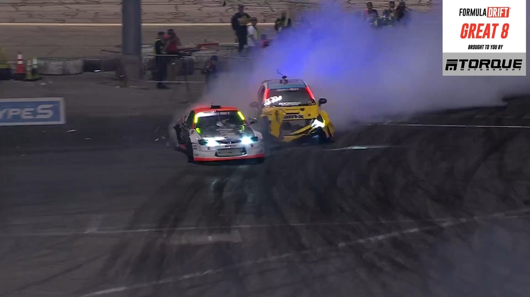 Huge impact between @RyanTuerck & @OdiDrift in the @TorqueMotorsport.io Great 8

Both drivers are out of the car and ok.