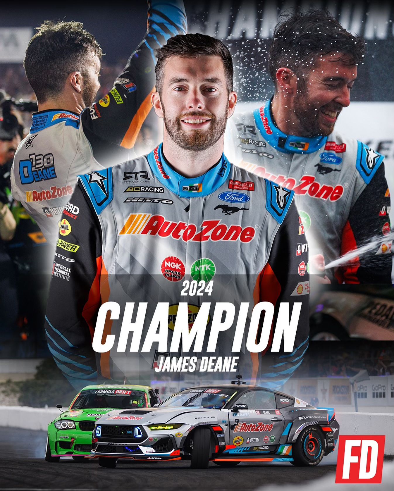 JAMES DEANE IS YOUR 2024 FORMULA DRIFT CHAMPION. 🇮🇪

Unstoppable. Unbeatable. @JamesDeane130 is officially a 4-Time Champion — the first driver in FD history to achieve this historic milestone.