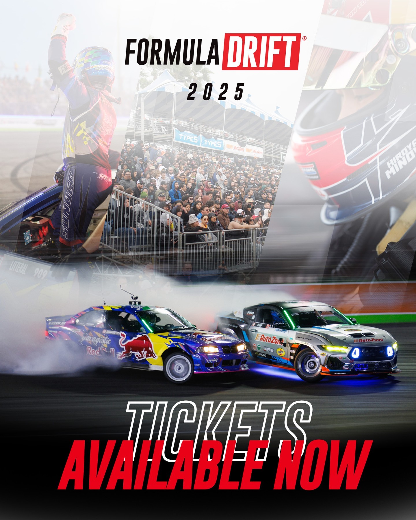 Stop everything – 2025 Formula DRIFT tickets are OUT NOW! 🎟️

The smoke, the roar, the thrill – Experience every tire-scorching moment. Secure your seats for RDs 1 - 7 today at formulad.com. (link in bio)