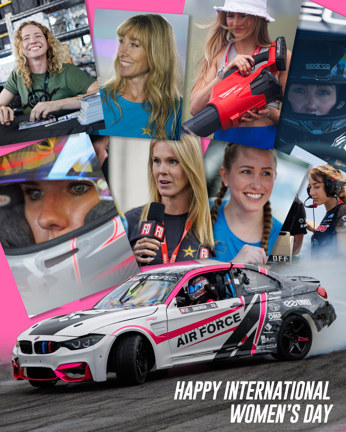Behind the wheel, on the track, in the pits—women drive the sport forward.

Happy to all the women making waves in FD!