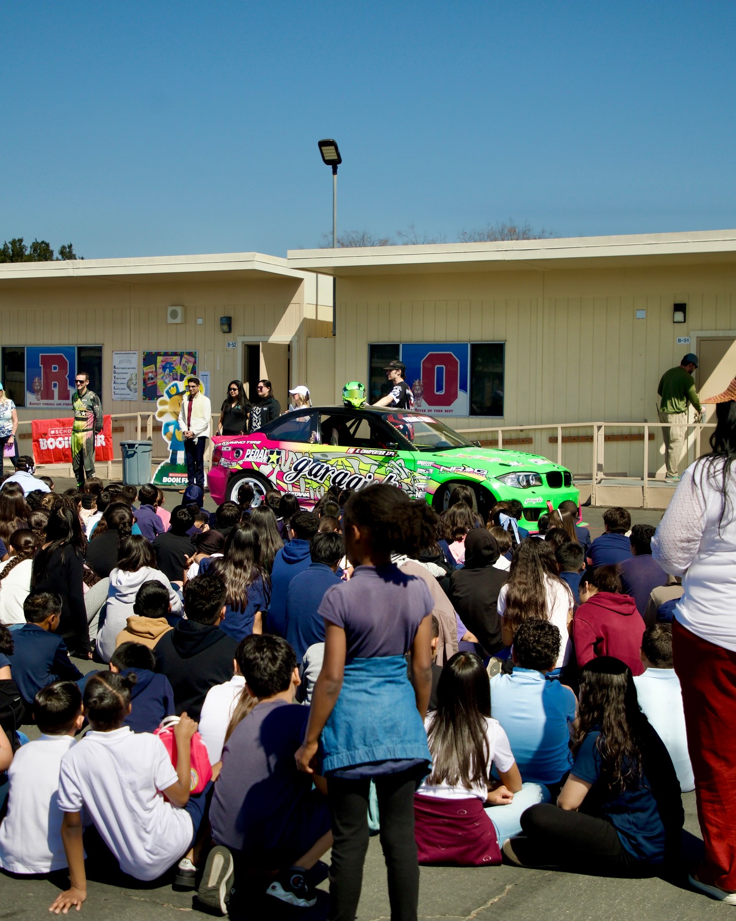 You never forget the day a drift car came to school.

Before lighting it up at Super Drift today & tomorrow, @RomeCp dropped into a local school to answer questions, share his story, and maybe spark a dream or two.