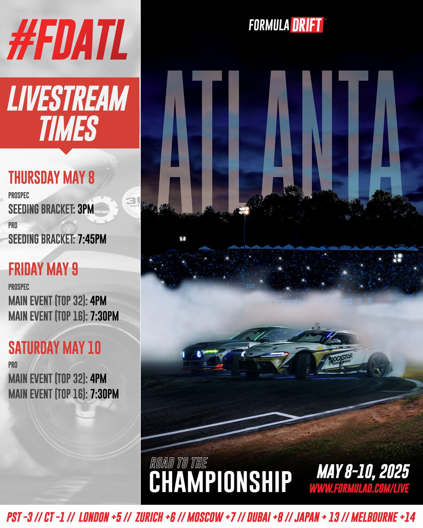 3 packed days of motorsports at Road Atlanta starts TODAY!

Here is your schedule so do don't miss any of the action, whether you're at the track or tuning in from home.

All times are in Eastern Time (Atlanta local time).