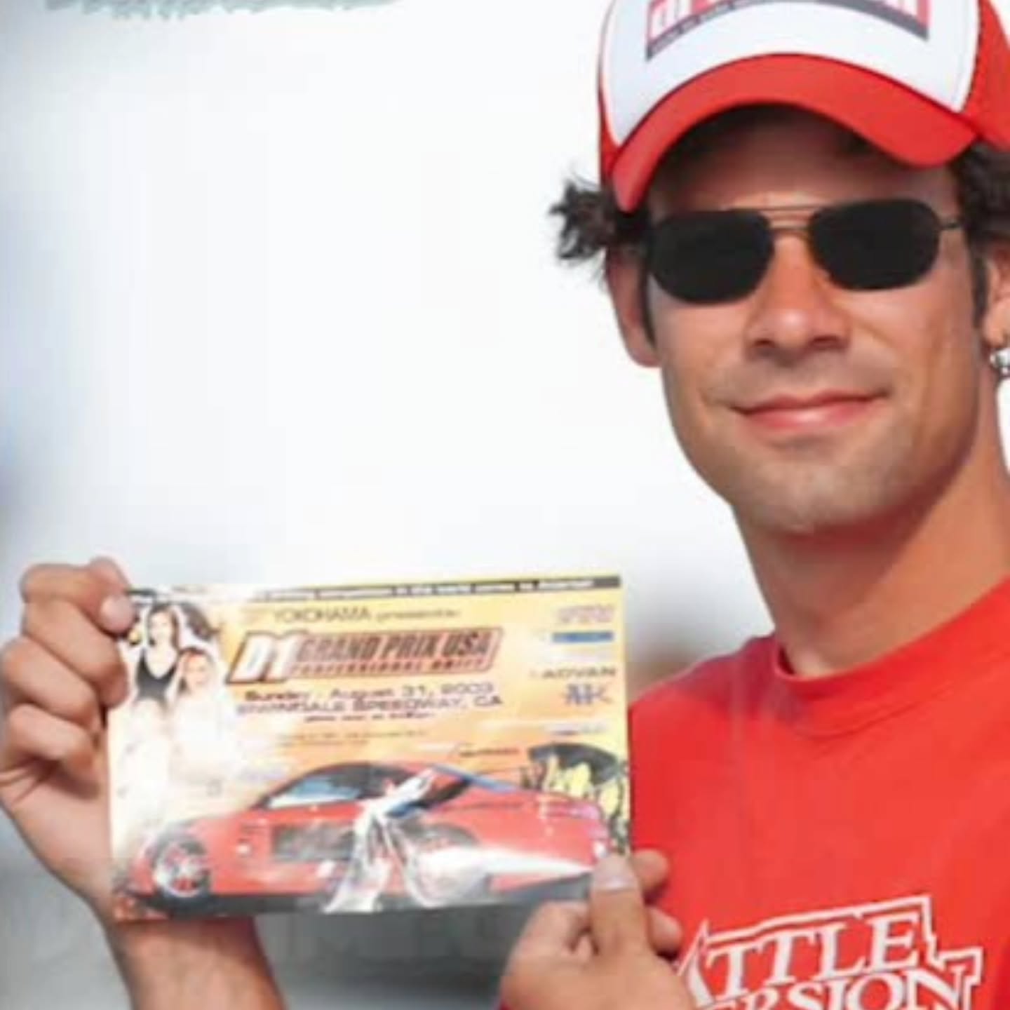 Alex Pfeiffer, 2003 Photo..holding a flyer for the First D1GP USA Event